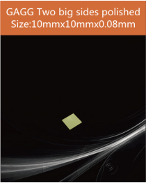 GAGG Ce scintillation crystal, GAGG Ce crystal, GAGG scintillator, Ce:Gd3Al2Ga3O12 crystal, 10x10x0.08mm